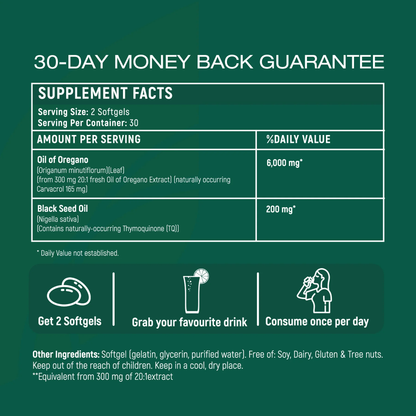 Oil of Oregano Soft Gels ~ Natural immune and gut support in one daily dose