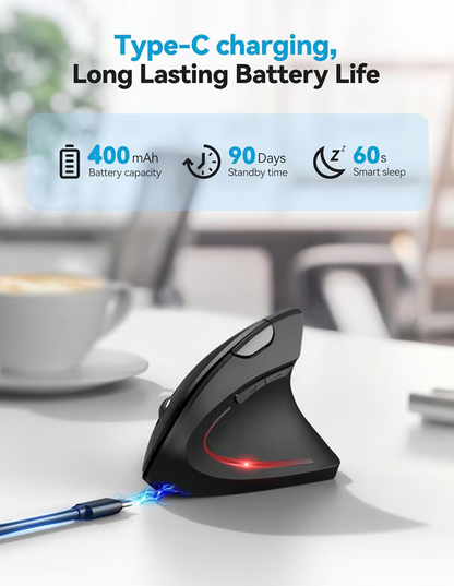 Ergonomical Vertical Mouse ~ Natural grip for all-day comfort and control