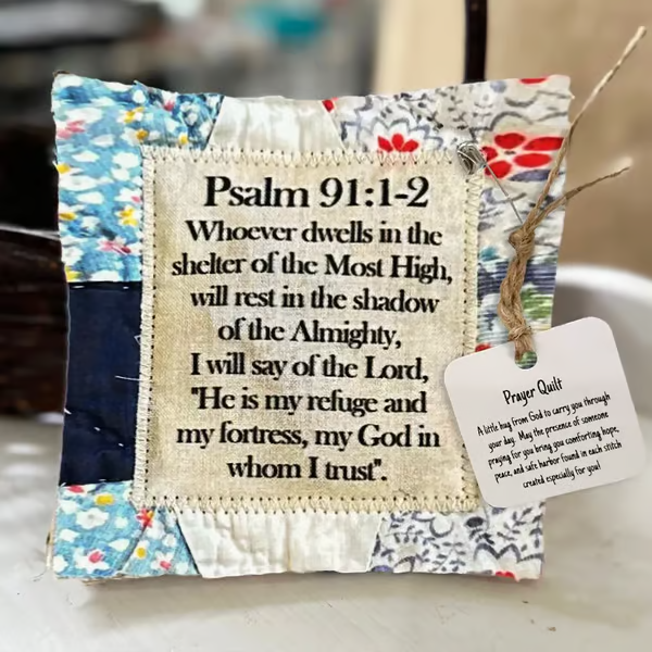 Prayer Quilt with Cross Inside ~ A handheld reminder of faith and comfort