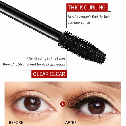 Waterproof Silk Fibre Thick Lengthening Mascara ~ 500% Volume, Zero Extensions Needed.