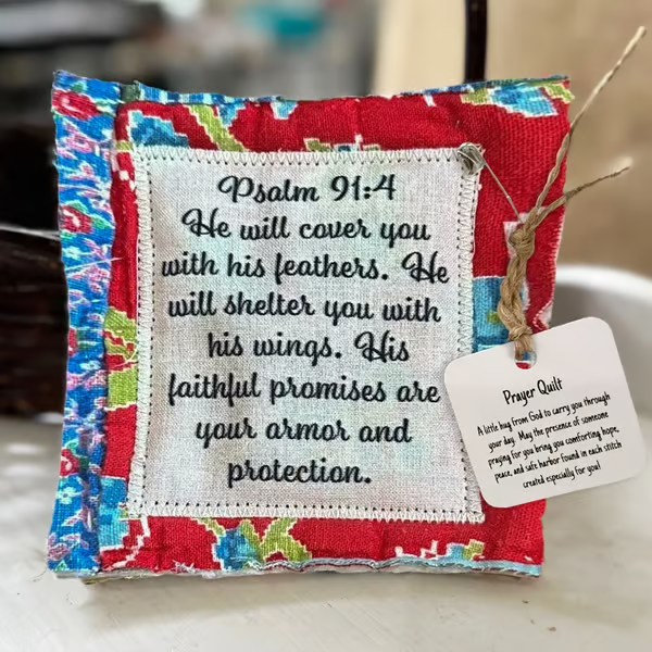 Prayer Quilt with Cross Inside ~ A handheld reminder of faith and comfort