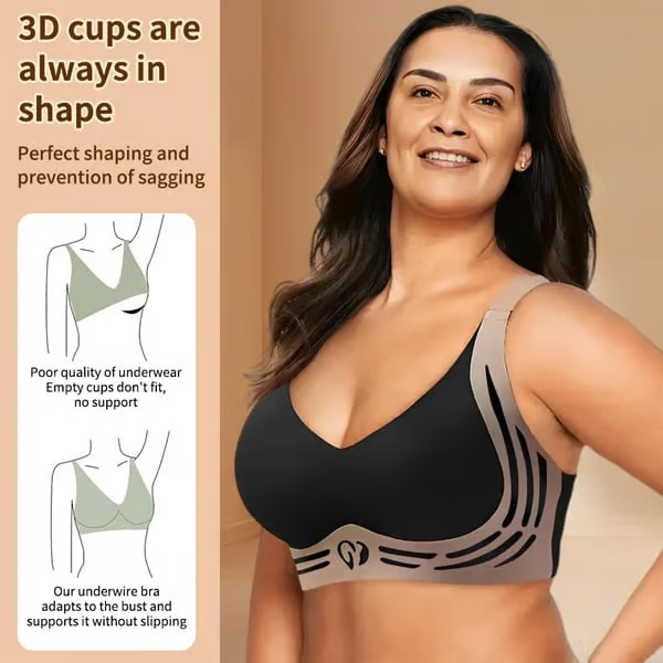 Super Gather Bra ~ Wire-free lift and shaping for all-day comfort.