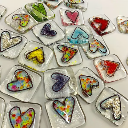 Fused Glass Heart Pocket Token ~ A Pocket-Sized Reminder of Love and Support