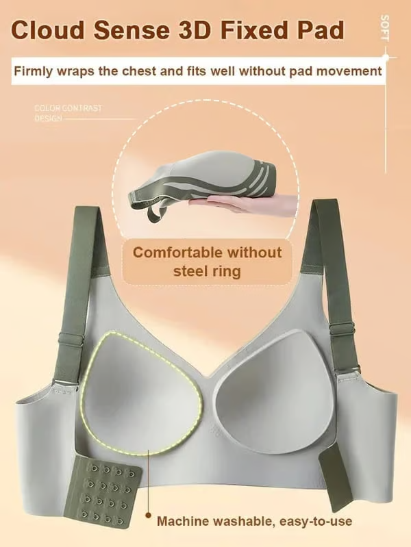 Super Gather Bra ~ Wire-free lift and shaping for all-day comfort.