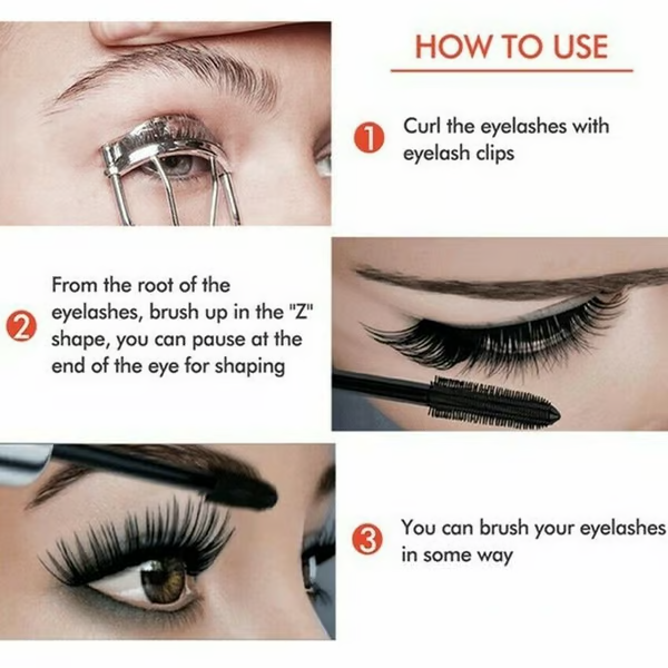 Waterproof Silk Fibre Thick Lengthening Mascara ~ 500% Volume, Zero Extensions Needed.
