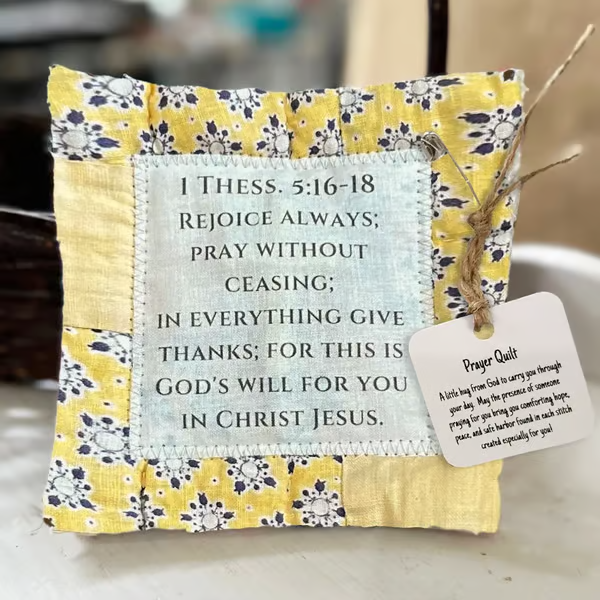 Prayer Quilt with Cross Inside ~ A handheld reminder of faith and comfort
