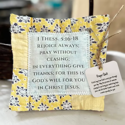 Prayer Quilt with Cross Inside ~ A handheld reminder of faith and comfort