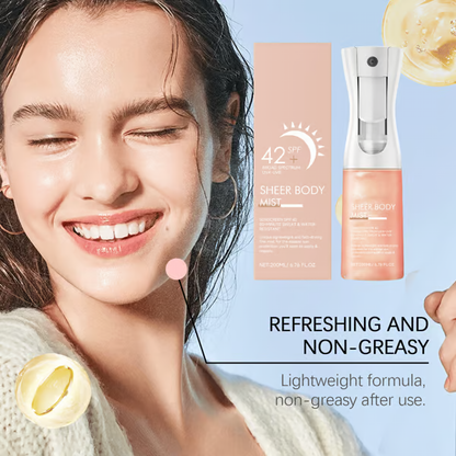 Sheer Body Mist Sunscreen SPF 42 ~ Weightless sun protection you’ll forget you’re wearing