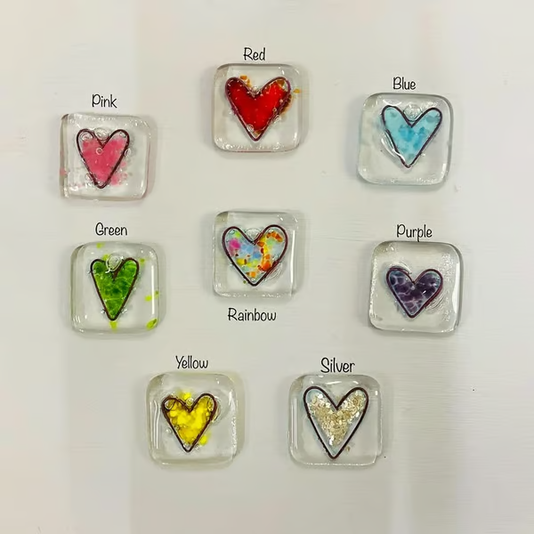 Fused Glass Heart Pocket Token ~ A Pocket-Sized Reminder of Love and Support