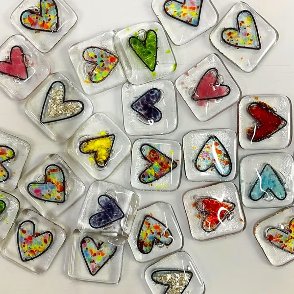 Fused Glass Heart Pocket Token ~ A Pocket-Sized Reminder of Love and Support