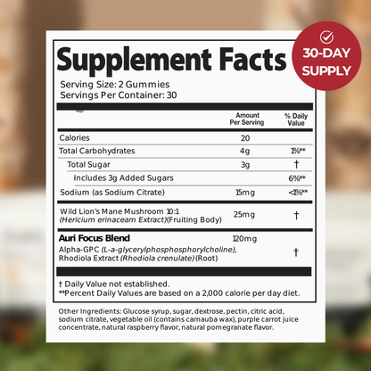 Super Mushroom Focus Gummies ~ Sharpen your mind and stay focused naturally
