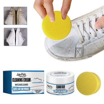 White Shoe Cleaning Cream ~ Restore spotless sneakers in seconds.