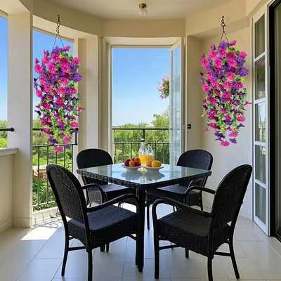 Hanging Morning Glory ~ Year-round floral charm, no watering needed