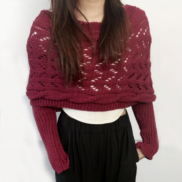 Hand-knitted Scarf with Sleeves ~ Layer up in seconds, lounge all day.