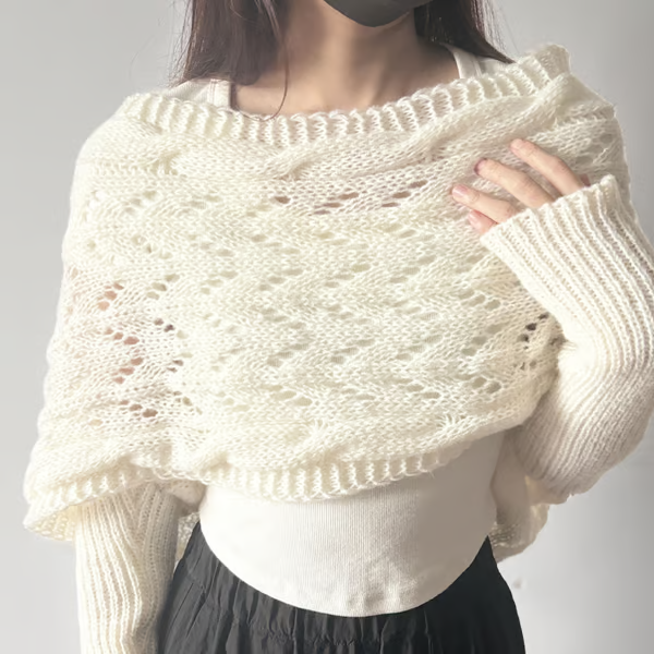 Hand-knitted Scarf with Sleeves ~ Layer up in seconds, lounge all day.