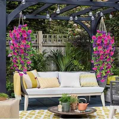 Hanging Morning Glory ~ Year-round floral charm, no watering needed