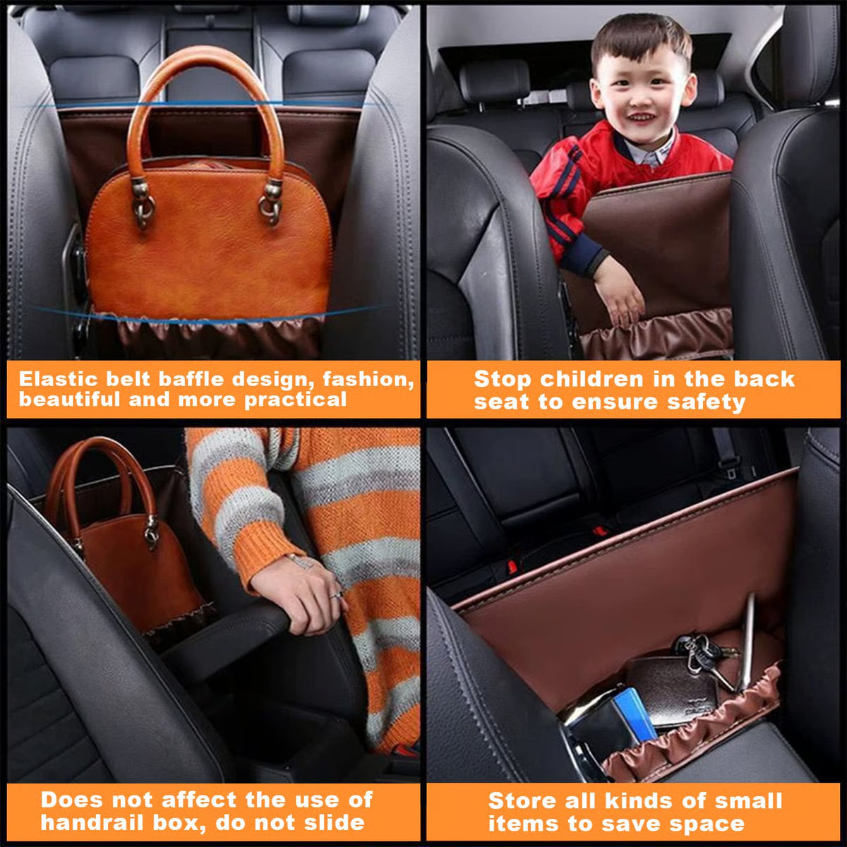 Car Storage Pocket ~ Keep handbags upright and essentials within easy reach.