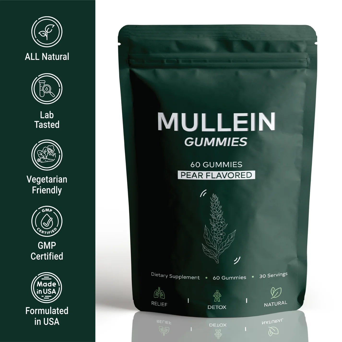 Mullein Lung Detox Gummies ~ Clear Mucus & Boost Respiratory Health.